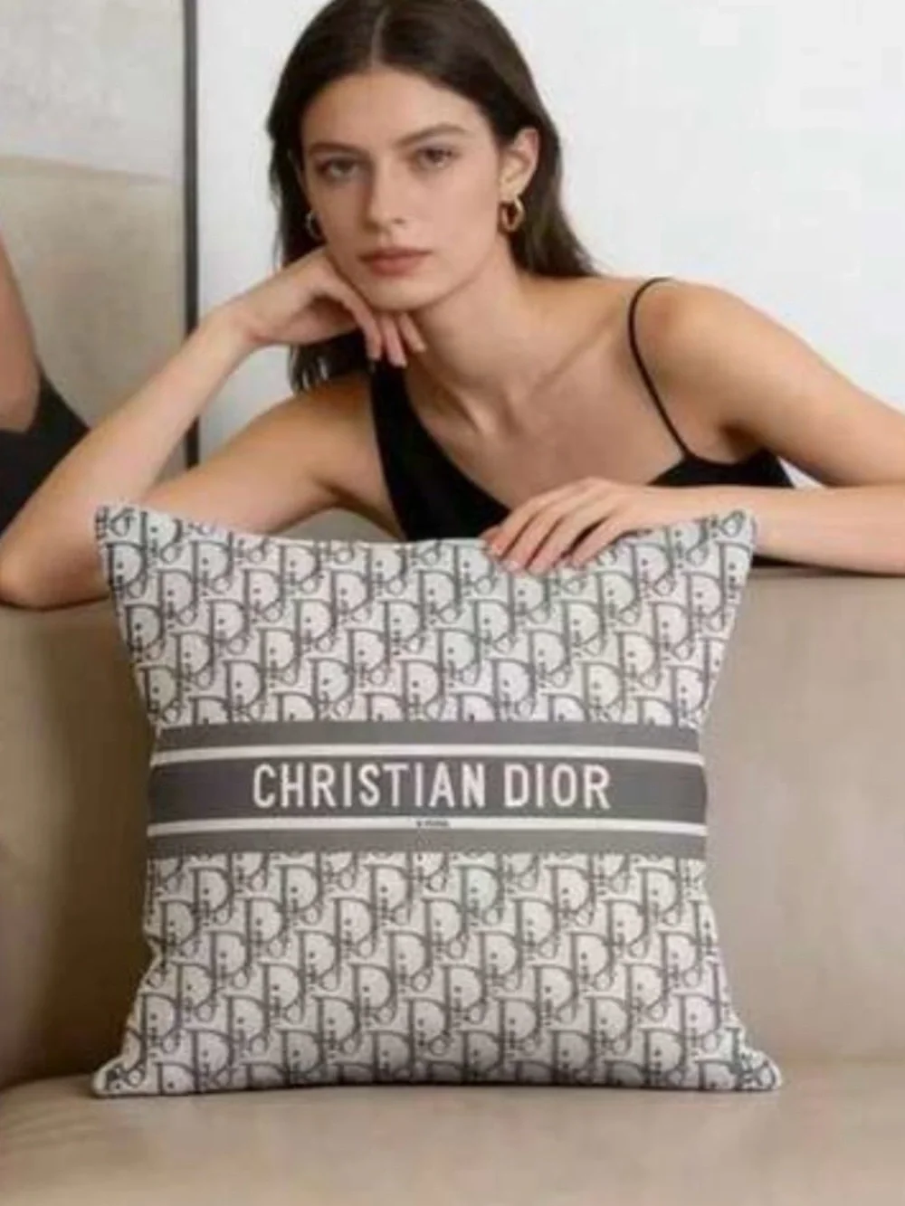New Logo Throw Pillow CASE in Gray and White 18inch